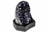 Deep Purple Amethyst Geode With Wood Base - Uruguay #342755-2